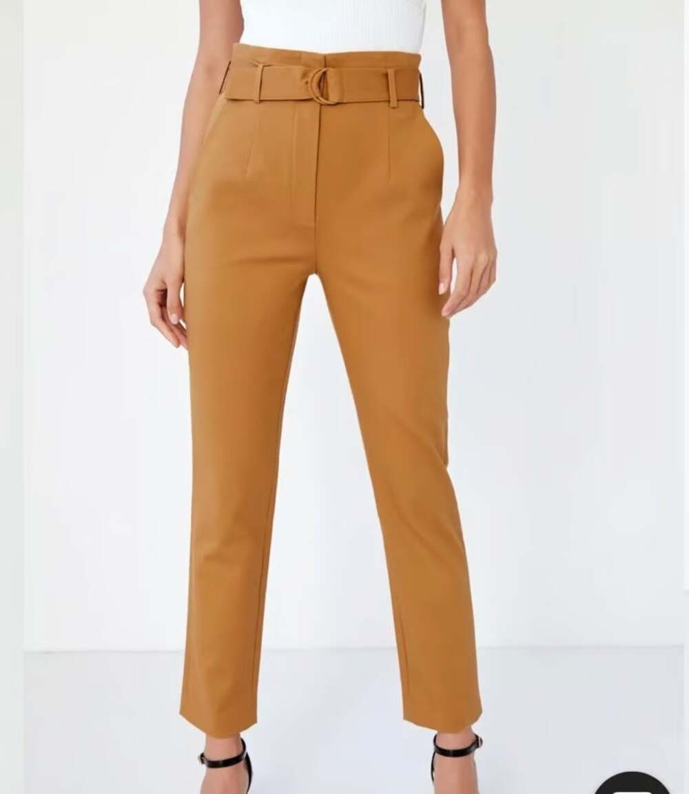 Aritzia Babaton Zayden Belted Pant Trouser Straight Leg Ankle Womens Sz 4